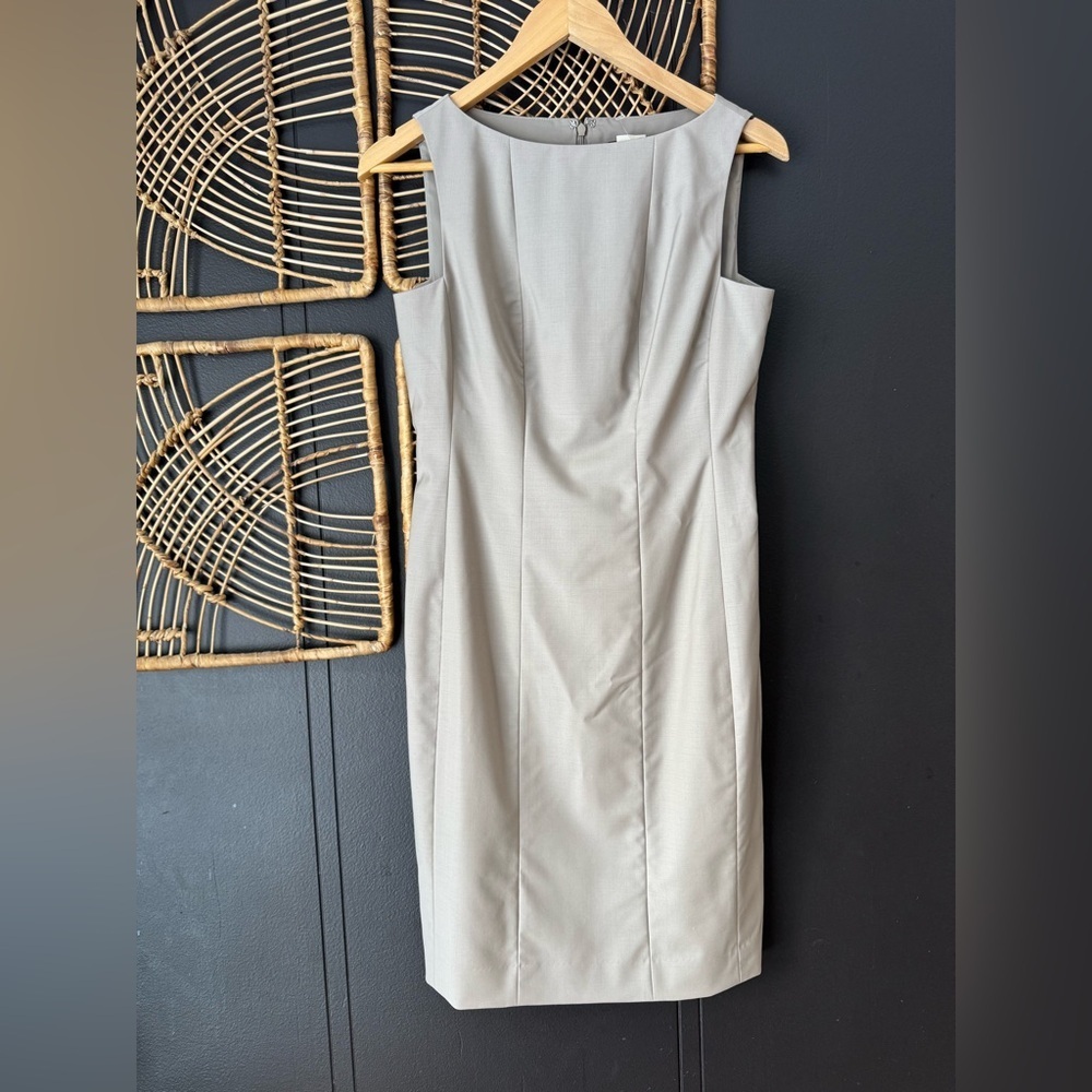 NWT Ann Taylor gray sheath dress virgin wool blend size 4